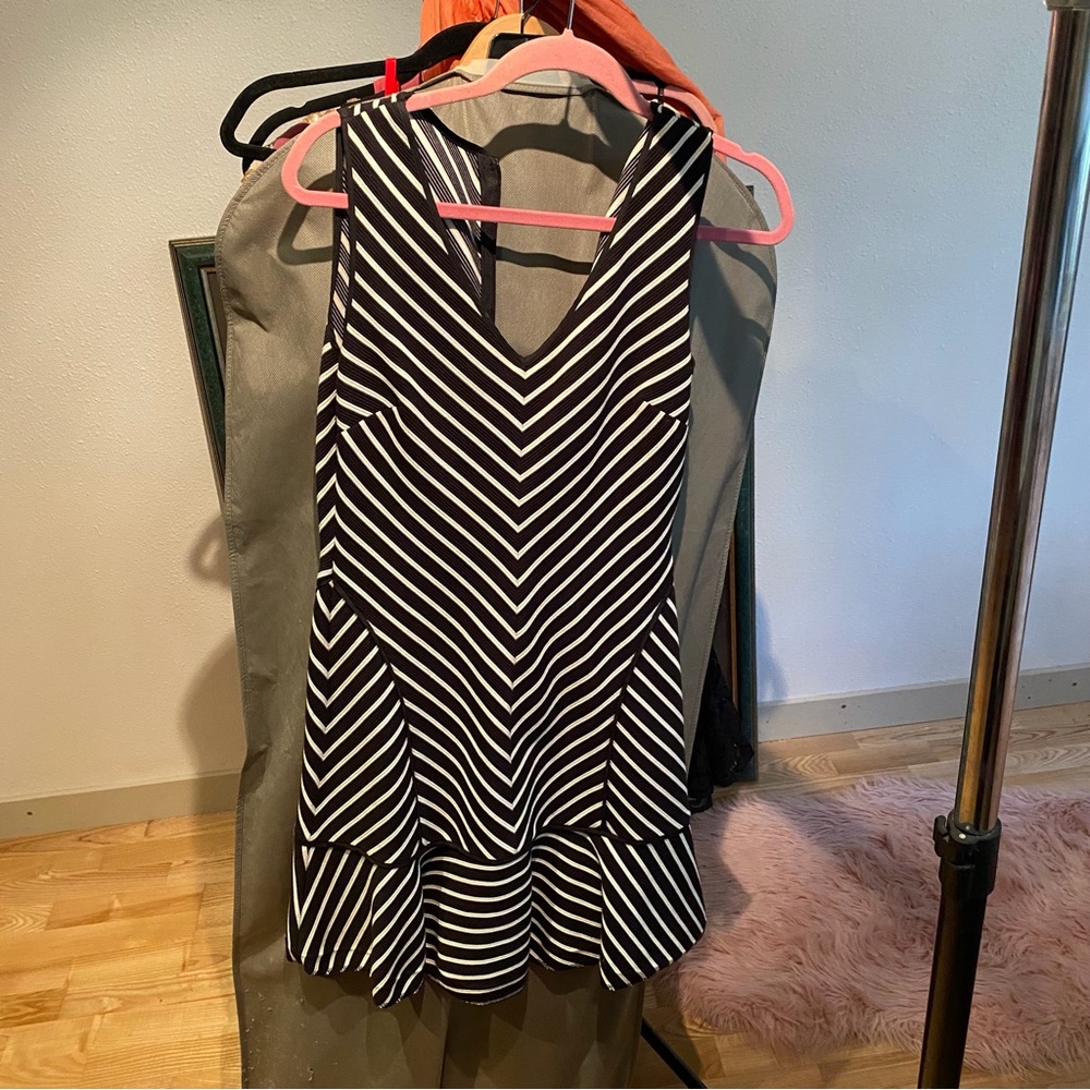 Juicy Couture Striped Black and White body con dress
